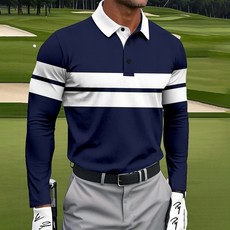 ANYOU 긴팔티셔츠방풍 티셔츠 골프웨어 남성용 클래식 긴팔 셔츠 중년 아빠룩 트렌드 폴로셔츠