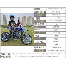 웰라운디드 포켓바이크 실내미니바이크 전기바이크, 1개, 4행정 전기 시동 플래그십
