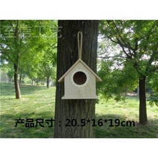 야외 나무 새집 정원 새둥지 참새집 둥지 버드하우스 가든 원목 소품, 田园鸟屋