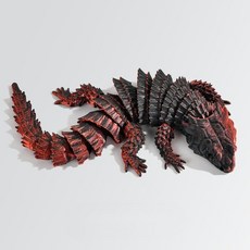 도마뱀 피규어 움직이는 관절 파충류 미니어처 모형 그라데이션, 버건디, 1개