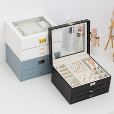 開窗大容量首飾收納盒 抽屜精緻飾品收納盒, 1個, 隨機微瑕A010
