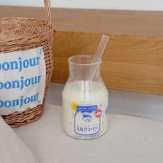 쇼핑센트럴 내열 유리 저그 빨대 포함 우유병 물병