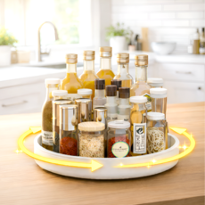 세요나 360도편리 회전 트레이, 1개, 그레이