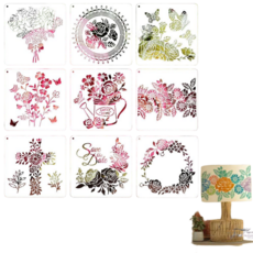 제고비 DIY 스텐실 도안 자연친화(나비/ 들꽃/장미꽃/플라워 화병/식물/유칼립투스/생명의 나무)택1, 1세트