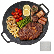 맘스픽 고기 불판 캠핑 초경량 그리들팬 소형 가벼운 고기 구이팬 인덕션 가스렌지 겸용 다회용 후라이팬, 1개, 32cm