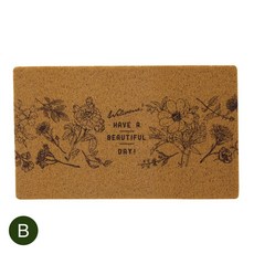 日式植物花卉插畫玄關地墊 止滑可水洗陽台刮泥墊 彈性舒適腳感, 1個, B