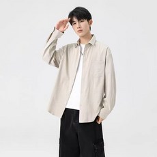 YANGTA 남성용 사계절 링클프리 베이직 캐주얼 셔츠