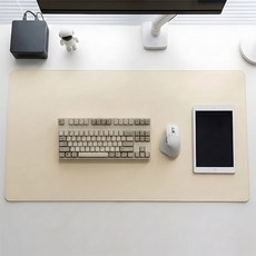 해비토리 가죽 데스크 장패드 와이드 논슬립, 1개, 아이보리