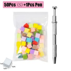 50/100Pc 네일 아트 스펀지 그라디언트 스탬퍼 도구 젤 폴란드어 컬러 그라디언트 브러시 글리터 파우더 도트 펜 매니큐어 액세서리, [04] 50Pcs Silver set