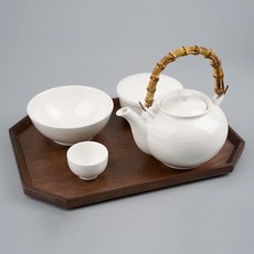 백자 도자기 제사 명절 제수용 주전자 도자기그릇 뚜껑밥그릇 대접 다기세트 술잔 트레이, 1개