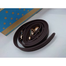 愛心手工 皮革提把 淺金色五金皮革背帶 1.5公分 總長117公分 斜背帶 肩背帶, 1個, 淺金色 +焦茶色（深咖啡）皮革