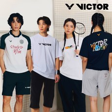 빅터 티셔츠 반팔 남성 여성 배드민턴복 캐주얼 VT26ATS004M