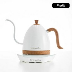 Brewista 溫控手沖壺 (600ml/1000ml) 贈濾紙 最新款 PRO 溫控壺 手沖壺 泡茶 公司貨 保固一年, 1個, Pro 珍珠白(白底座) 600ml
