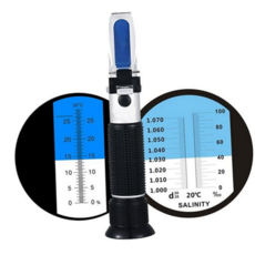 염분 측정기 휴대용 굴절식 양식장 염도 측정기 요리 해수 프리즘 고화질 소금 염장 보상 간편 자동 온도, 100프로