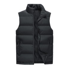 男士鋪棉背心秋冬季休閑立領無袖保暖防風馬甲外套