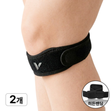 비바케어 고탄력 슬개골 슬개건 무릎보호대, 블랙, 2개