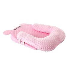 台灣熱銷 寶寶靠枕 幼兒防吐奶斜坡墊防溢奶護頸斜坡枕新生兒矯正可折疊墊哺乳專用 W109, 粉色10度墊+U型托臀墊