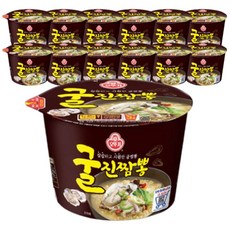 오뚜기 굴진짬뽕 12개 시원한 하얀국물 굴짬뽕컵라면, 1세트