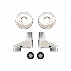 蝴蝶衛浴 銅電鍍寬版彎頭, 1個, (銅) 寬版,6分濾片