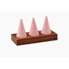 원목 반지 진열대 콘형 링 디스플레이 악세사리 반지 거치대 1개, 핑크 벨벳