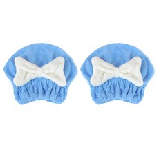 솔버 빨리 마르는 헤어캡, 2개, 블루