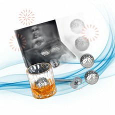 PONPUR 폰퍼 골프공 공급기 남성 골퍼 선물 위스키 4개 스테인리스 스틸 아이스 볼 아빠 생신 골프 애호가 DU