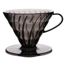 검은 플라스틱 도저 필터 컵 PC 커피 1-4 메이커 위에 부어 홈 카페 용 재사용 가능한, 01 1-2CUPS