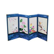 혜문잡화상점 고급 병풍만들기 화조도(5명용)_한글금색 노인색칠공부 어르신미술 치매예방책 성인색칠공부 어른색칠공부