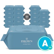 물티슈 구매1위 도톰한 물티슈 엠보싱 캡형 브라운 물티슈 클래식 블루 1등급 제주에디션, 73g, 70매, 20개