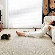 사이잘룩 고양이 매트 고양이 러그 카페트 스크래쳐 거실 미끄럼방지 사계절용