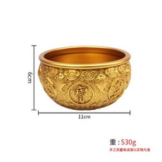 黃銅招財擺件 聚寶盆造型香爐 居家客廳風水裝飾 五路財神開運小物 存錢罐多功能設計+11cm金蟾聚寶盆【5寸】, 11cm金蟾聚寶盆【5寸】
