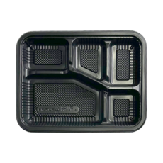 盒作社 PP五格便當盒502S箱購優惠，一次性分格餐盒，適用於團膳、早餐店、市集便當, 1個, 單買下底(800個)