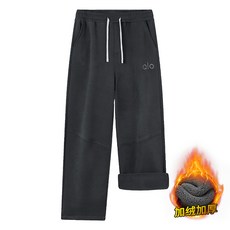 德絨雙面絨重磅防風衛褲男秋冬加絨加厚運動褲寬松大碼德絨休閑褲, 無規格, 深灰色