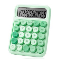 Mr. Pen - 기계식 스위치 계산기 12자리 대형 LCD 디스플레이 다채로운 계산기 큰 버튼 데스크탑 귀여운 미적 162993, 초록색