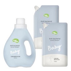 NAC NAC 嬰兒洗衣精 植萃配方 溫和潔淨 1罐1200ml+2包1100ml, 1個, 1罐+2包