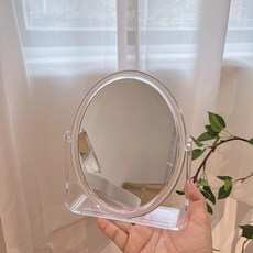 簡約透明雙面化妝鏡 學生宿舍必備, 圓形款（可360°旋轉）