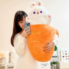 까꿍 냥이 토끼 애착인형 붕어빵인형 귀여운 붕어빵속, 당근토끼, 40cm, 1개