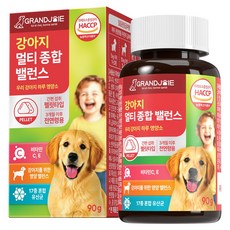 강아지 멀티 종합 비타민 영양제 기관지 눈 피부 관절 장 유산균 항산화 면역력 그랑조아, 1개, 종합영양제, 90g