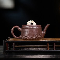 宜興紫砂壺茶具 原礦紫泥手工太湖竹石紫砂茶壺 禮品茶具, 1個, 太湖竹石190毫升紫泥