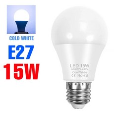 전구 램프 샹들리에 에너지 절약형 냉온 백색, 18 E27 15W Cool White, A. AC220V-240V, 1개