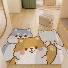 可愛卡通小狗造型地墊 防滑吸水腳踏墊 玄關臥室浴室地毯