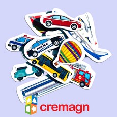 크레망 국산 실사 그림 자석 퍼즐 놀이 - 탈것, 그림자석_탈것