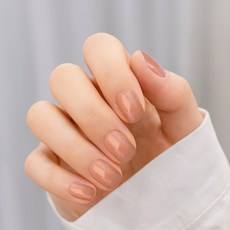 유행백서 짧은 손톱 붙이는 컬러 네일팁 라운드 숏타입 24pcs, 1개, ST118-스킨피치