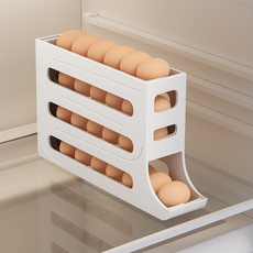 머파노 자동롤링 계란 보관함 슬라이딩 트레이 자동오픈, 메탈화이트, 1개