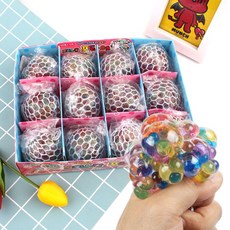 12입 레인보우 포도송이 개구리알 말랑이 장난감 모찌 주물럭 어린이집 유치원 답례품_M004, 혼합색상, 1개