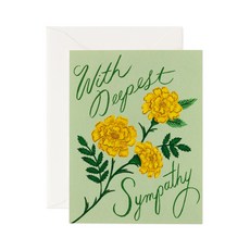 라이플페이퍼 Marigold Sympathy Card 위로 카드, 단품