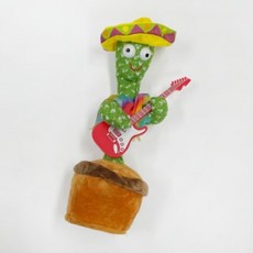 [녹음기능] 춤추는 선인장 인형 말따라하는 움직이는 말하는 선인장 꽃인형 장난감, 노랑모자선인장(기타든선인장)