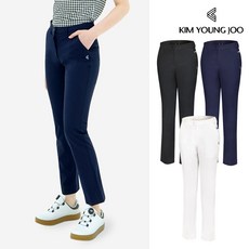 김영주 여성 골프웨어 요크 시보리 스판 일자 팬츠 나일론 기능성 바지