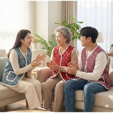 국산 따뜻한 양털 안감 꽃무늬 누빔 여성 겨울 방한 조끼 (마담/중년 의류 선물 추천)