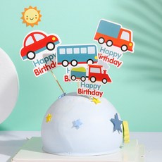 자동차 케이크 토퍼 2세트 생일 파티 어린이 장식